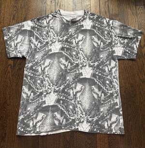 VINTAGE ‘90s M.C. MC Escher Relativity All Over Print LG T-Shirt ANDAZIA USA